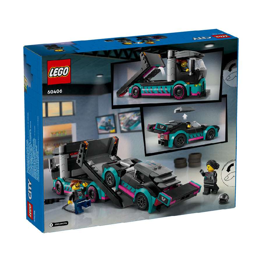 Đồ chơi lắp ráp Xe tải vận chuyển xe đua LEGO CITY 60406
