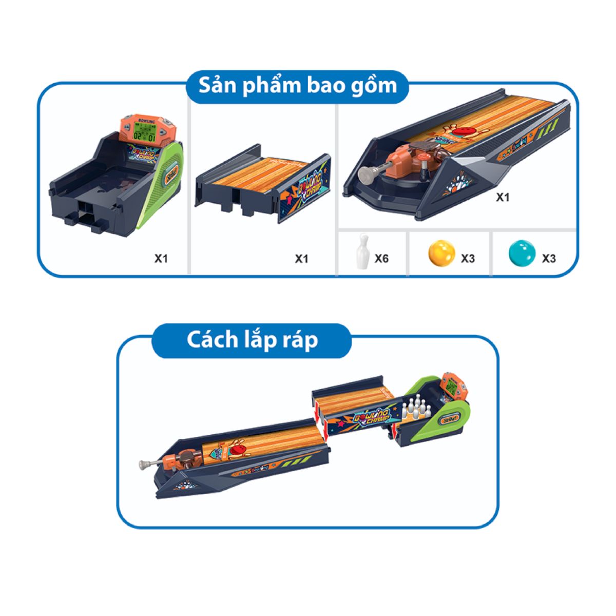 Đồ Chơi Bàn Chơi Bowling 2 Người Chơi Có Tính Điểm Và Nhạc CHAMPION GAMES CPG2037