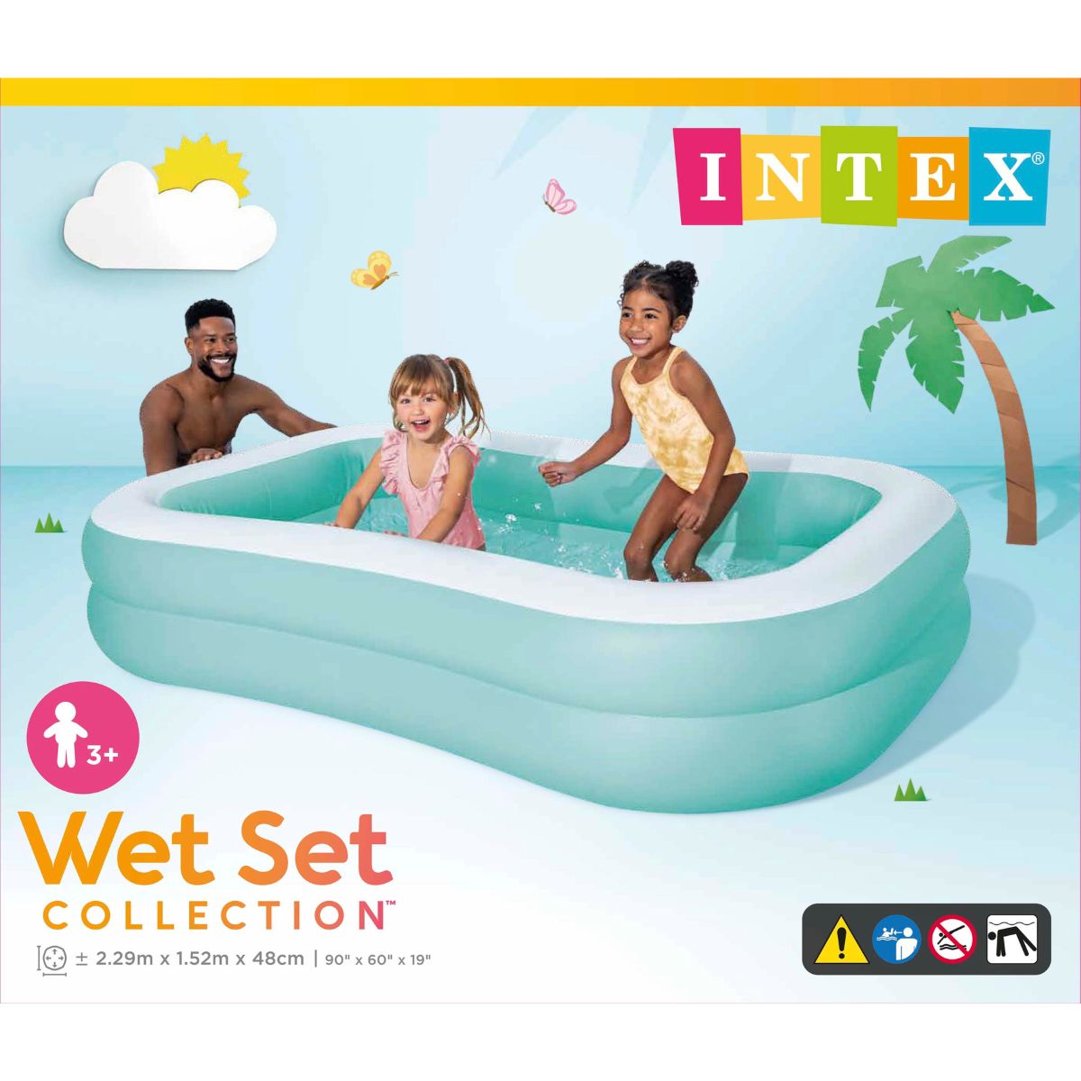 Bể Bơi Lớn Hình Chữ Nhật Kích Thước 2,29mx1,47mx46cm INTEX 57181