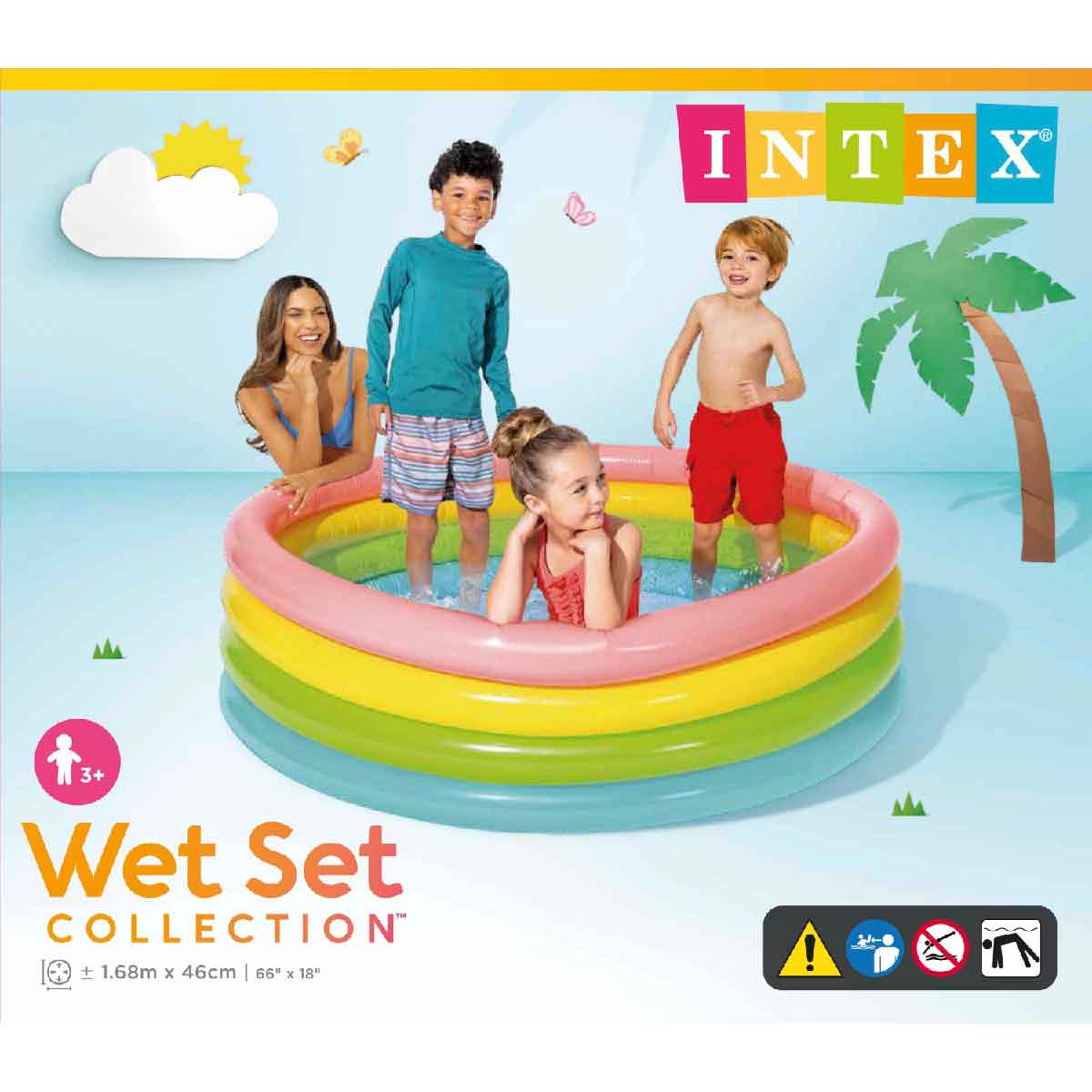 Đồ Chơi Bể Bơi Trẻ Em Nhiều Màu Đường Kính 1.68m INTEX 56441
