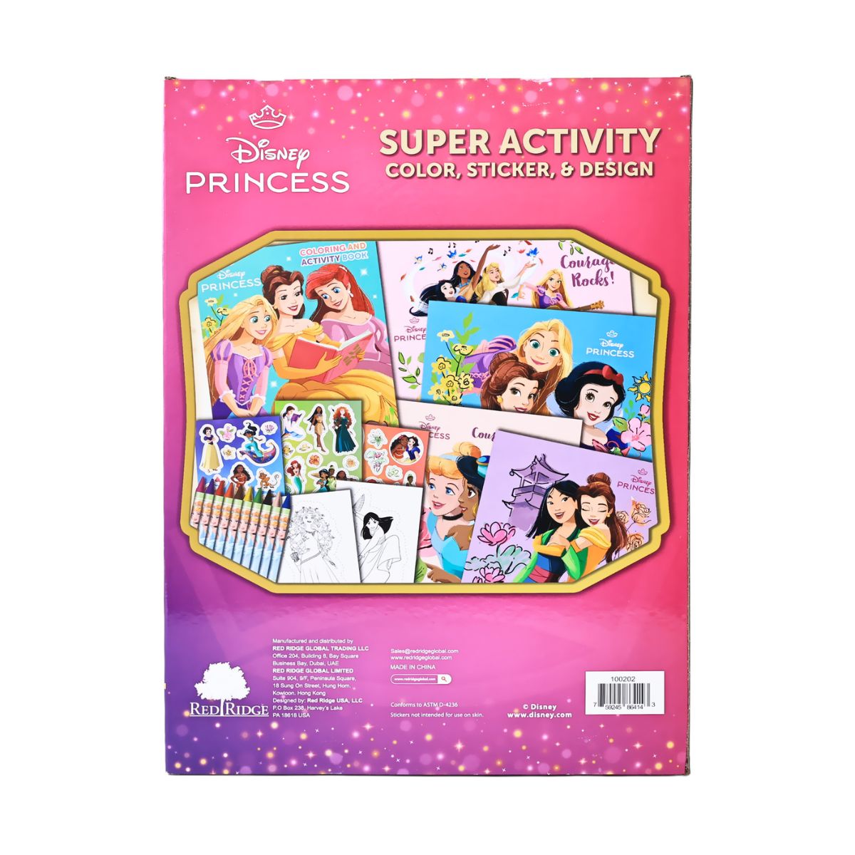 Bộ DIY Bút Màu, Sticker Và Sổ Chơi Game Disney Princess RED RIDGE 100202