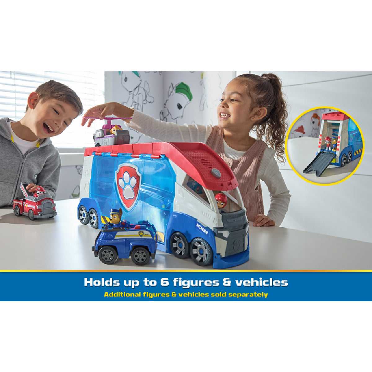 Bộ Xe Tuần Tra Biến Hình Với Bệ Phóng Hành Động Có Âm Thanh PAW PATROL 6069338