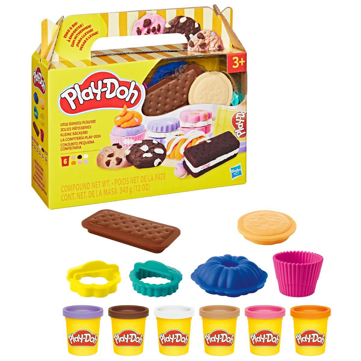 Đồ Chơi Combo Bộ Khuôn Làm Bánh Nhỏ Xinh Và Bột Nặn 4 Màu PLAYDOH CBG1615/G1609-B5517
