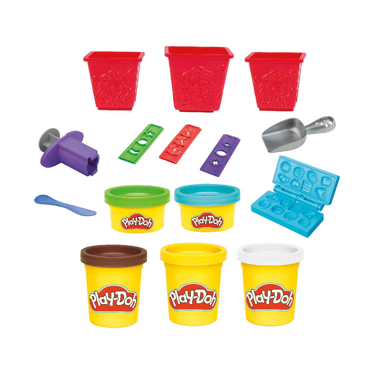 Đồ Chơi Combo Bộ Khuôn Làm Bắp Rang Và Bột Nặn 4 Màu Mini PLAYDOH E7253-2025