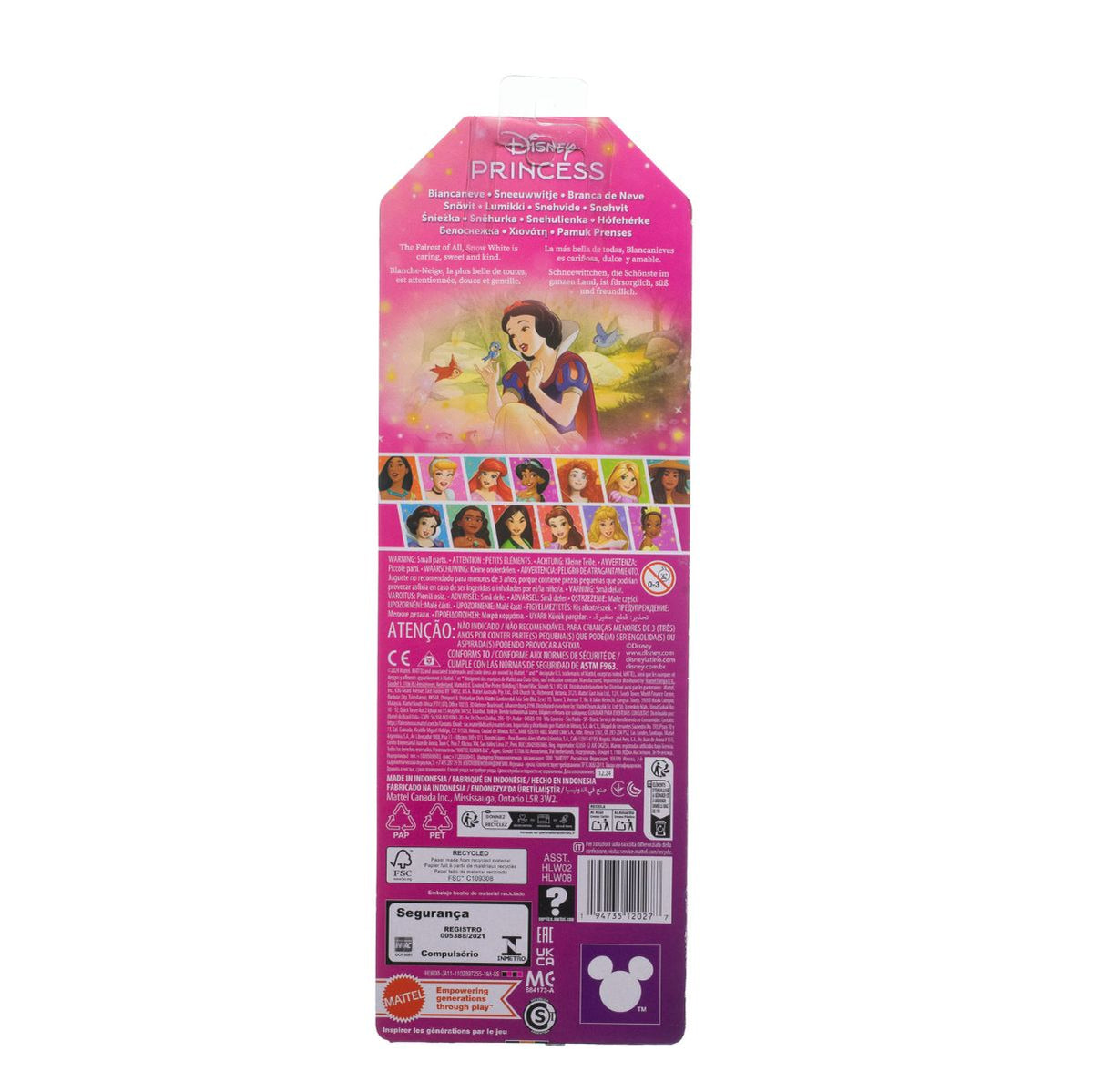 Đồ Chơi Công Chúa Bạch Tuyết Snow White DISNEY PRINCESS MATTEL HLW02