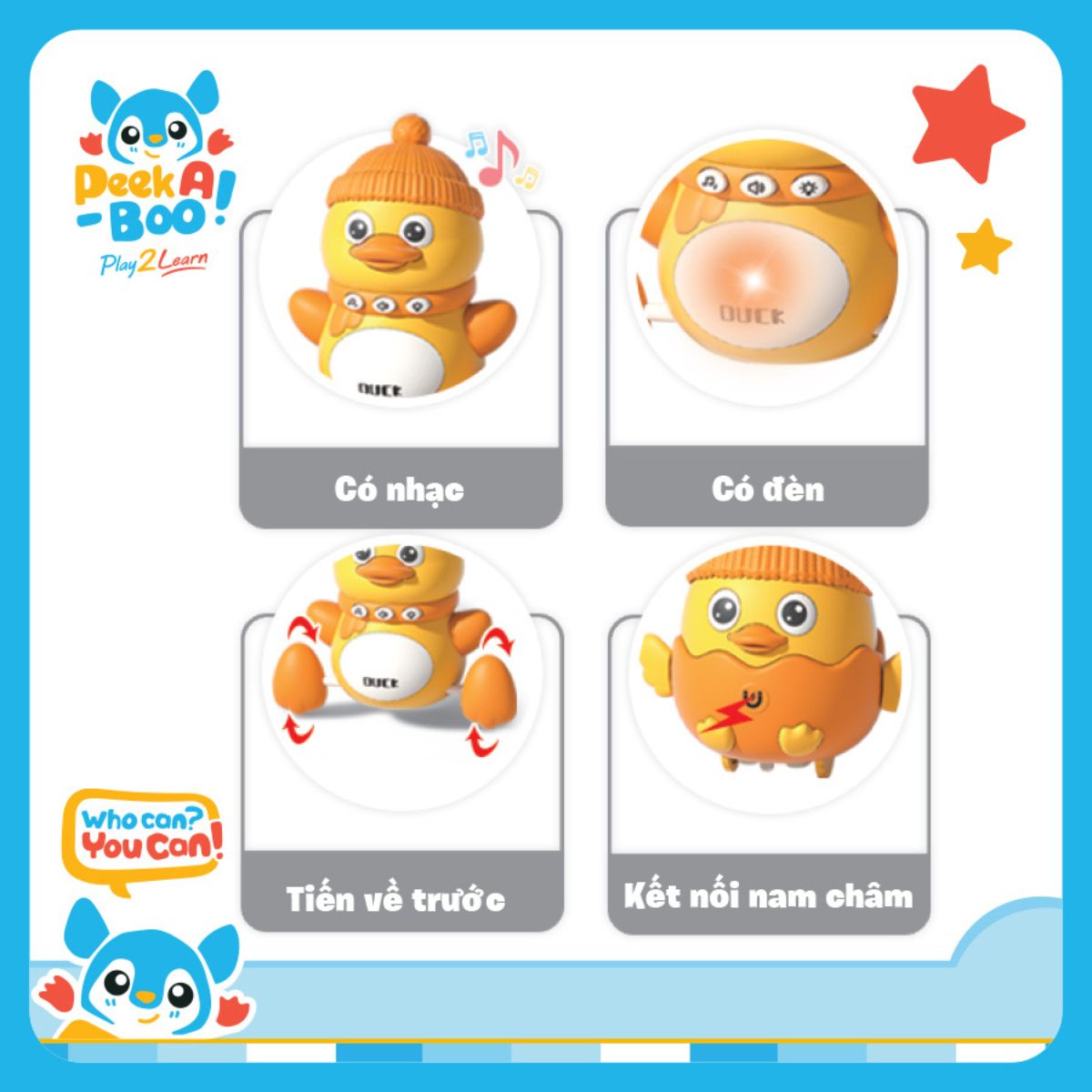 Đồ Chơi Đàn Vịt - Tập Bò Cho Bé PEEK A BOO PAB067