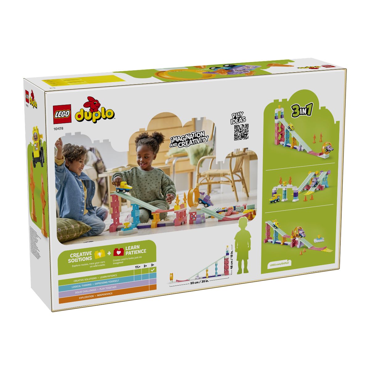 Đồ Chơi Lắp Ráp Bộ Đường Đua Với Phương Tiện 3 Trong 1 LEGO DUPLO 10478 (111 chi tiết)