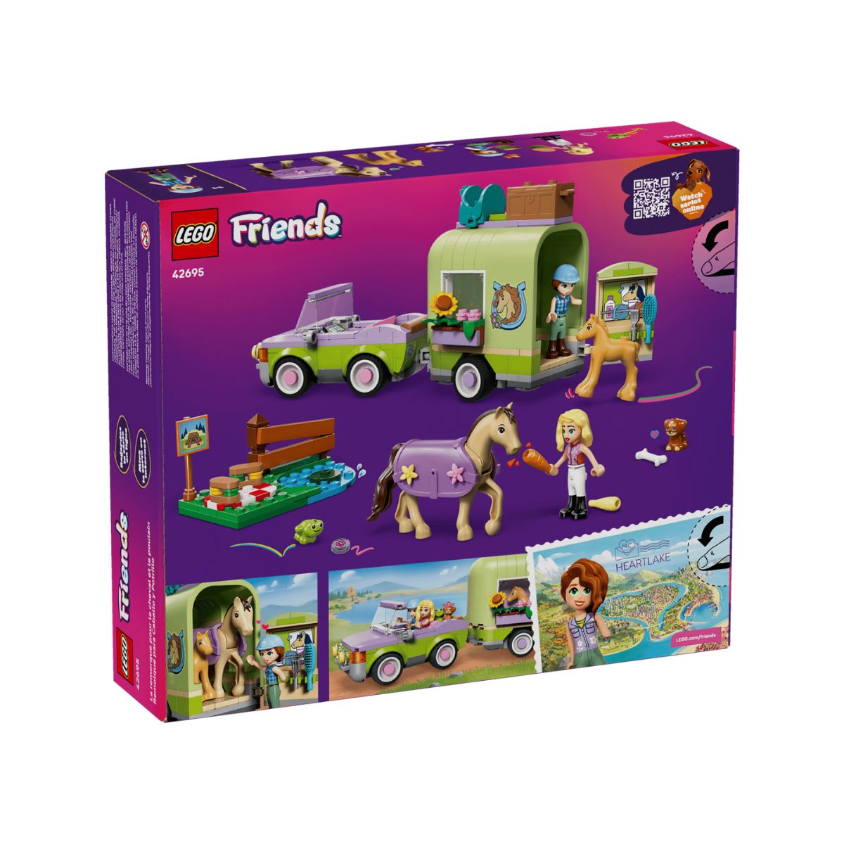 Đồ Chơi Lắp Ráp Rơ-Moóc Chở Ngựa Và Ngựa Con LEGO FRIENDS 42695 (279 Chi Tiết)