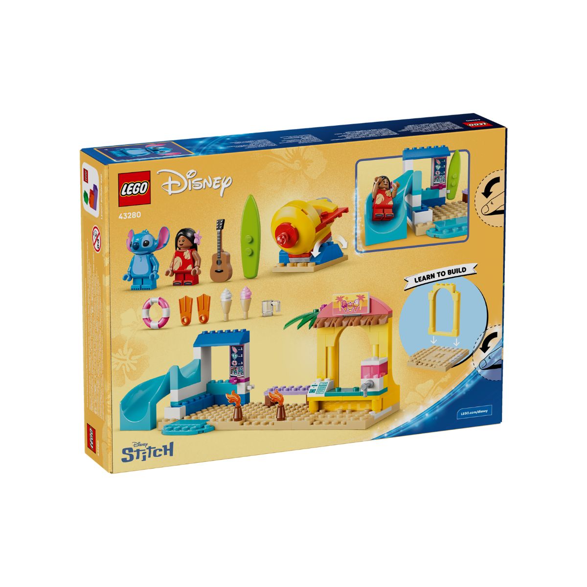 Đồ Chơi Lắp Ráp Vui Chơi Bãi Biển Cùng Lilo & Stitch LEGO DISNEY PRINCESS 43280 (113 chi tiết)