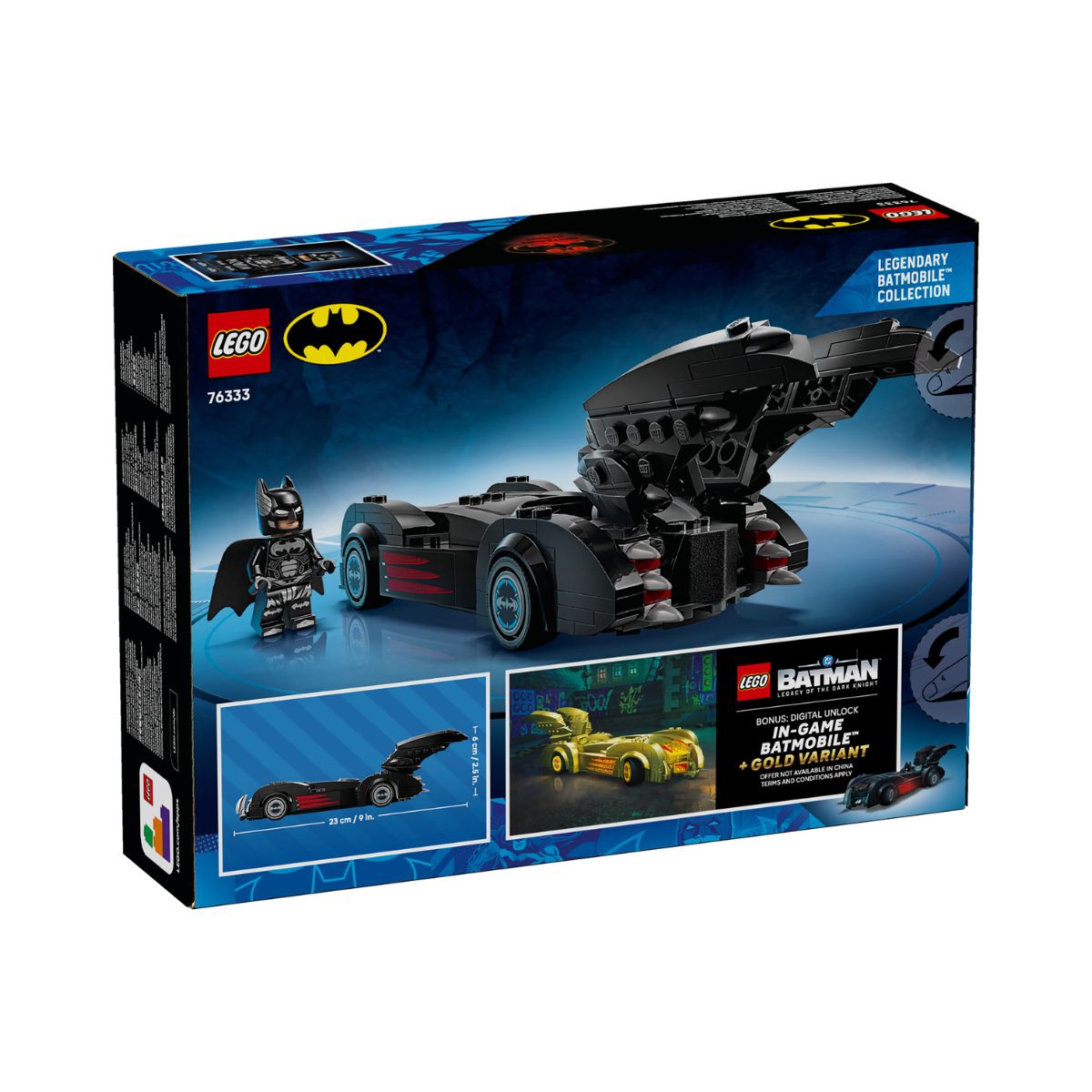 Đồ Chơi Lắp Ráp Xe Batman & Robin Batmobile LEGO SUPERHEROES 76333 (272 Chi Tiết)