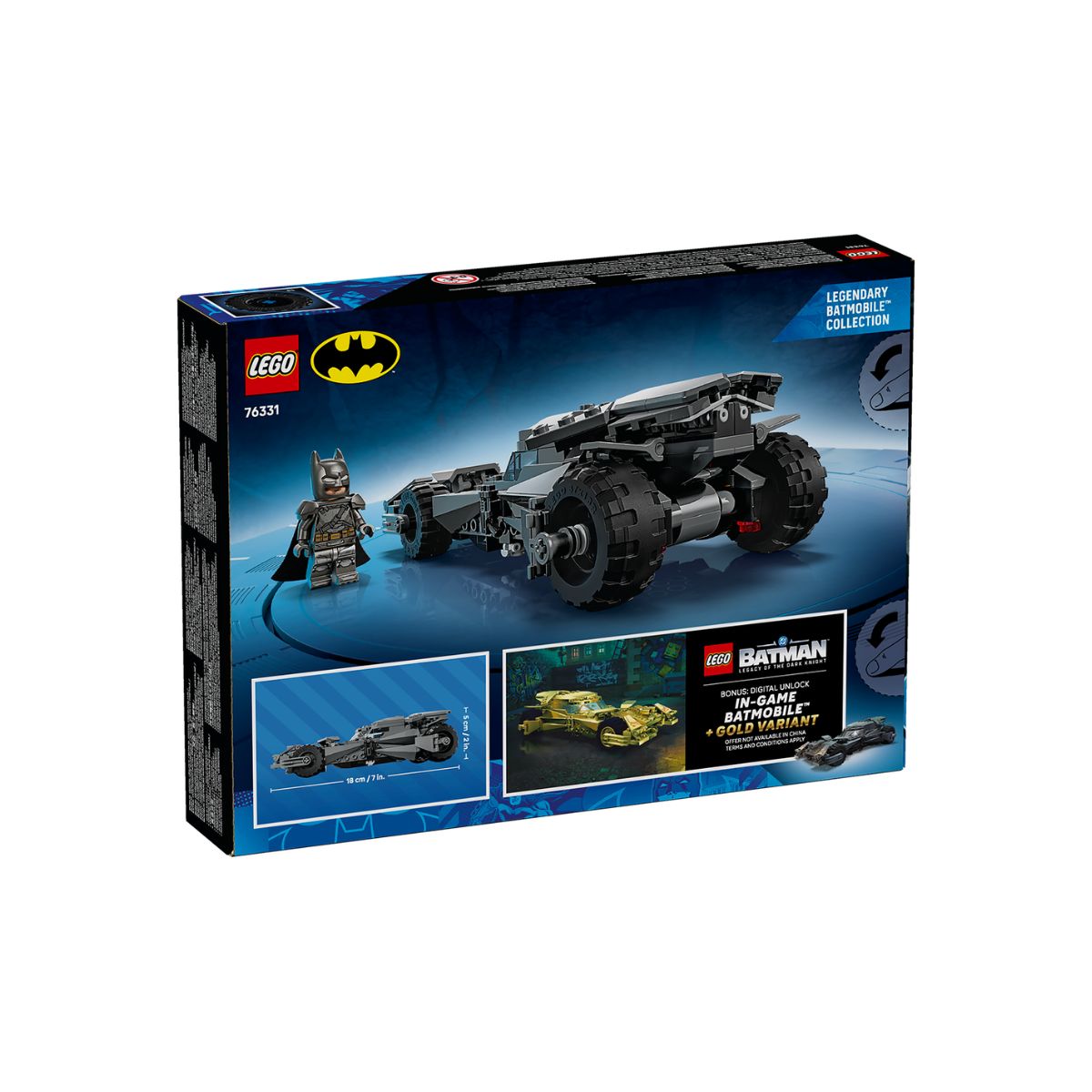 Đồ Chơi Lắp Ráp Xe Batman V Superman™ Batmobile™ LEGO SUPERHEROES 76331 (220 Chi Tiết)
