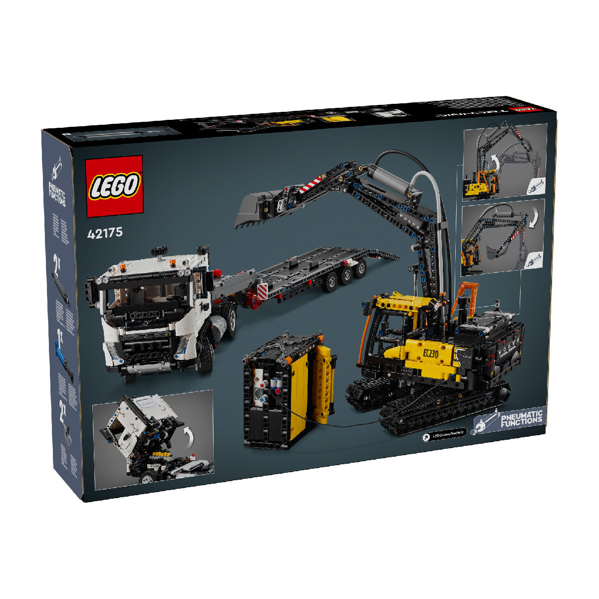 Đồ Chơi Lắp Ráp Xe Tải Hạng Nặng Volvo FMX & Máy Xúc EC230 Electric LEGO TECHNIC 42175 (2274 Chi Tiết)