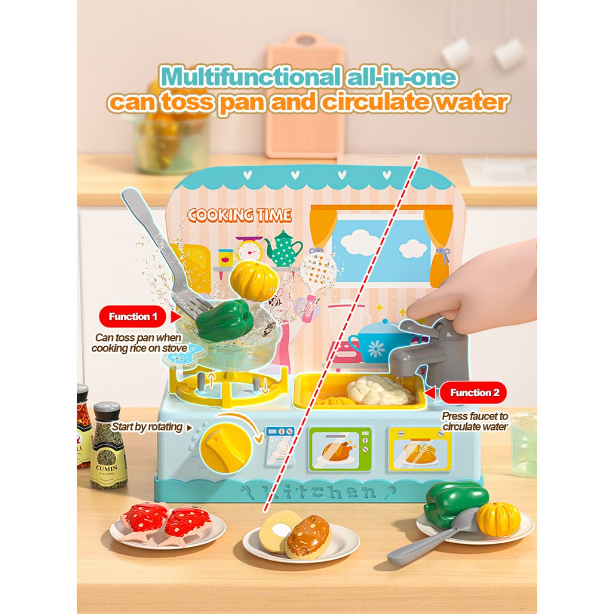 Đồ Chơi Thức Ăn Đổi Màu - Nhà Bếp Tiện Lợi SWEET HEART B1018