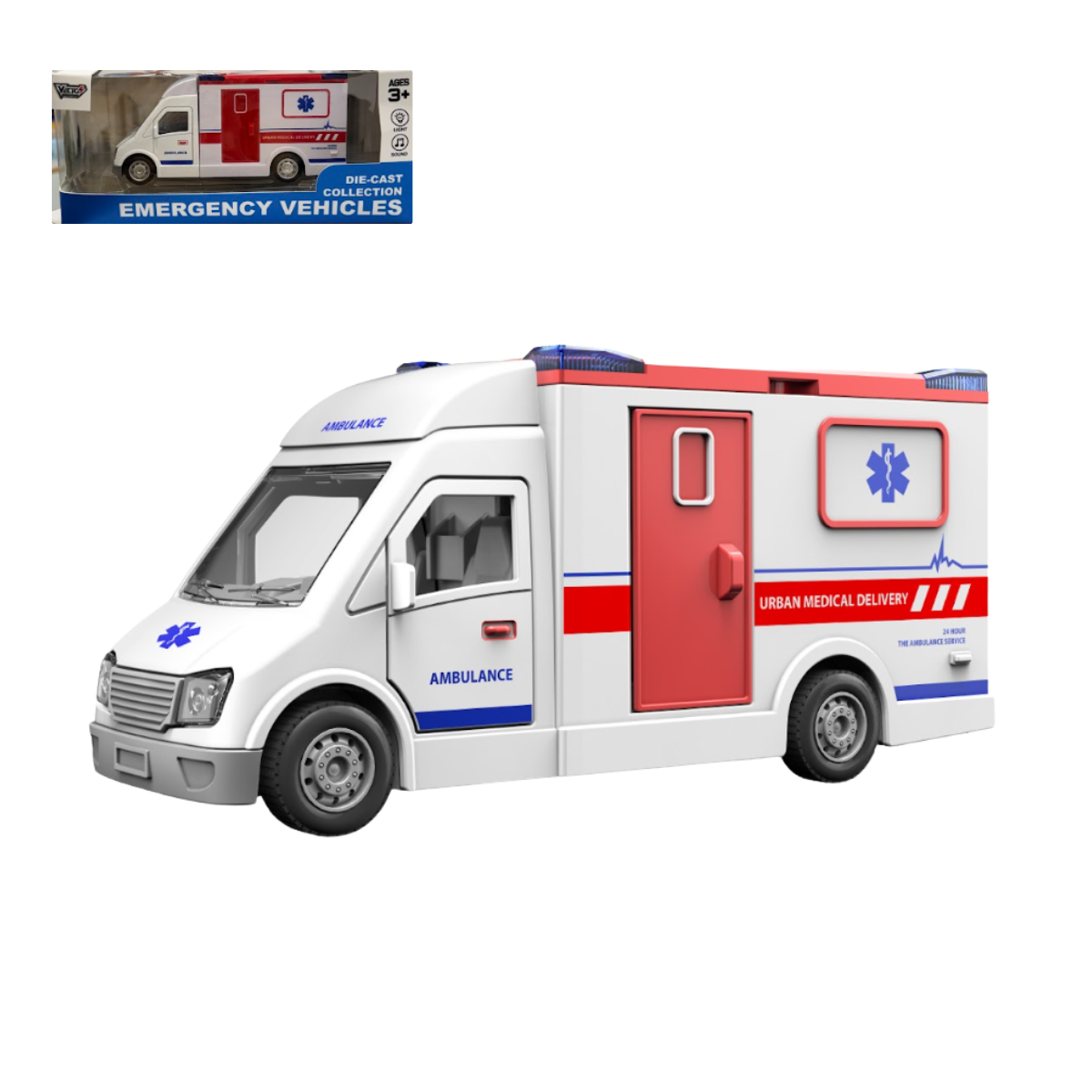 Đồ Chơi Xe Van Cấp Cứu Có Đèn Và Âm Thanh VECTO VT63K