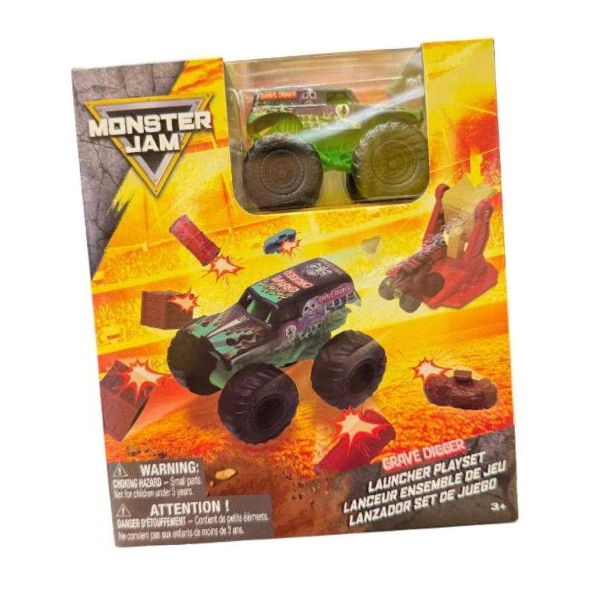 Đồ Chơi Mini Set Đường Đua Và Grave Digger 1:72 MONSTER JAM 6074604