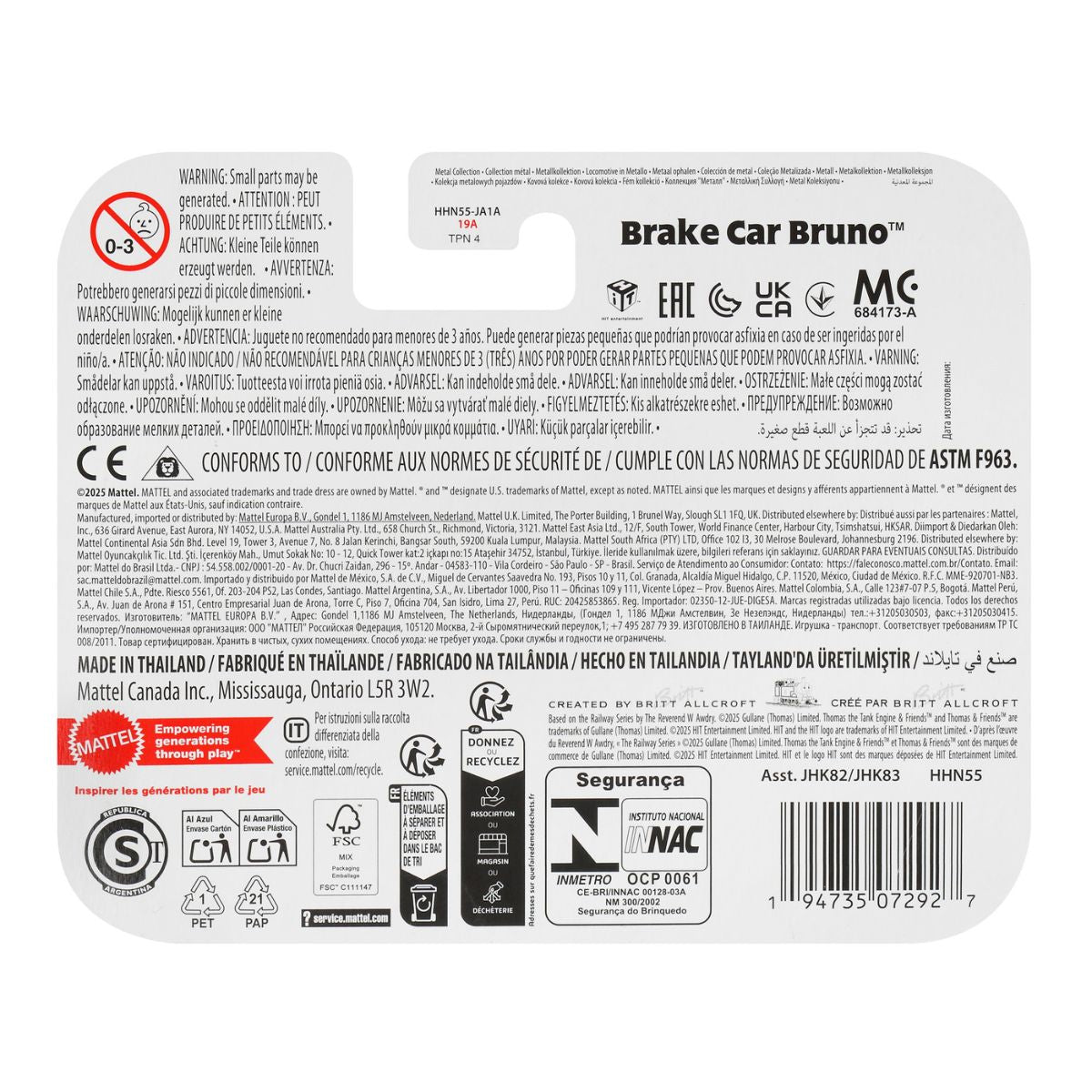 Đồ Chơi Mô Hình Đầu Kéo Mini Bruno THOMAS FRIEND HFX89