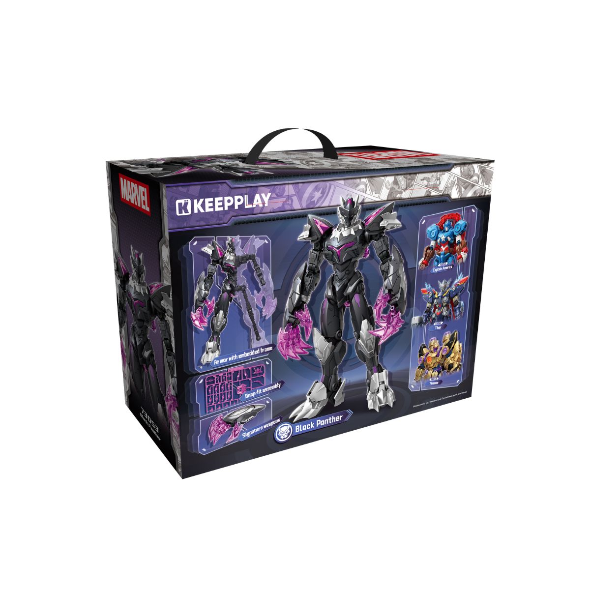 Đồ Chơi Mô Hình Lắp Ráp Marvel Mecha Black Panther KEEPPLAY 73053