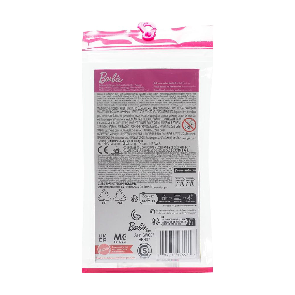 Phụ Kiện Búp Bê Thời Trang Của Barbie - Sắc Tím Trendy BARBIE GWD96