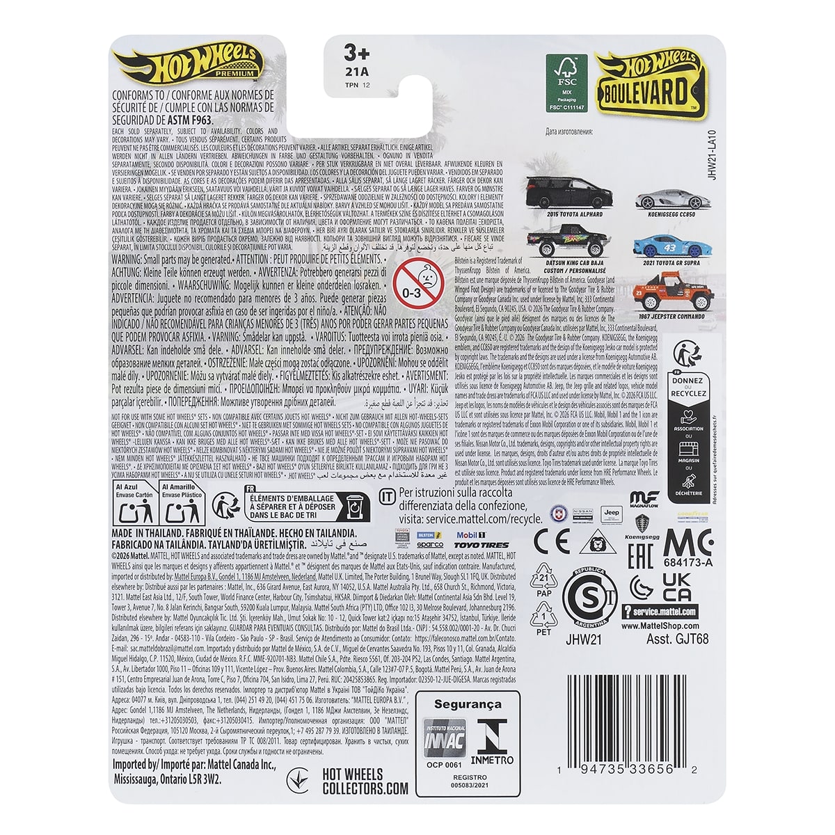 Đồ Chơi Siêu Xe Boulevard Koenigsegg CC850 HOT WHEELS GJT68