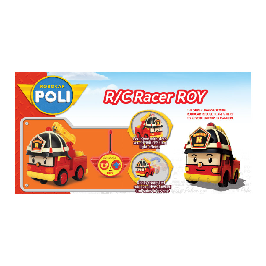 Xe cứu hỏa Roy có điều khiển, đèn và âm thanh ROBOCAR POLI 83186