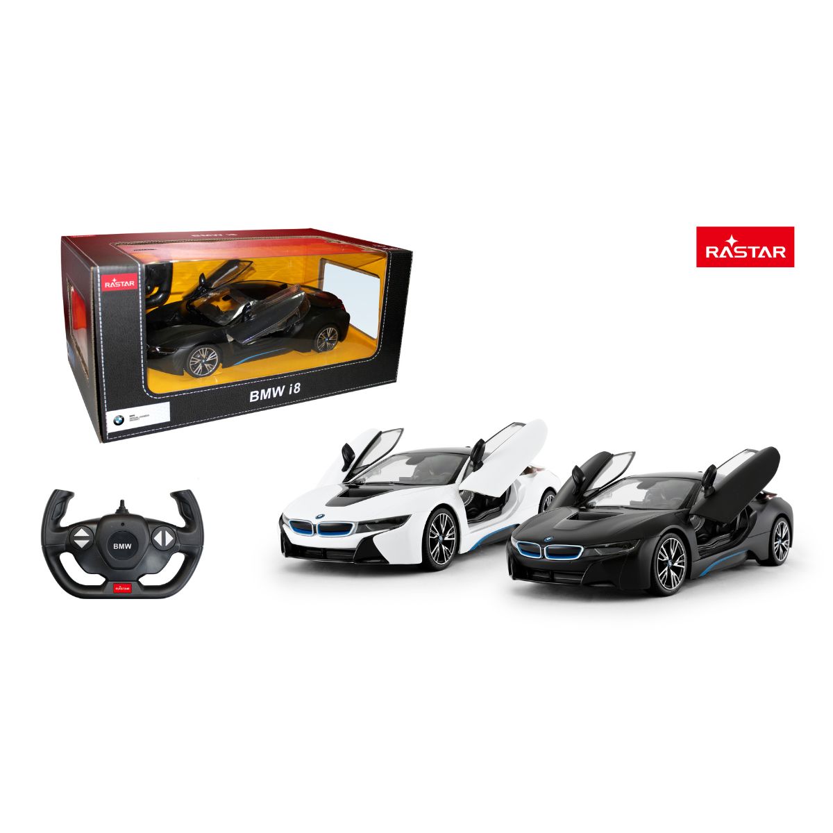 Đồ Chơi Xe Điều Khiển 1:14 BMW I8 Mở Cửa Được Đen RASTAR RA71010