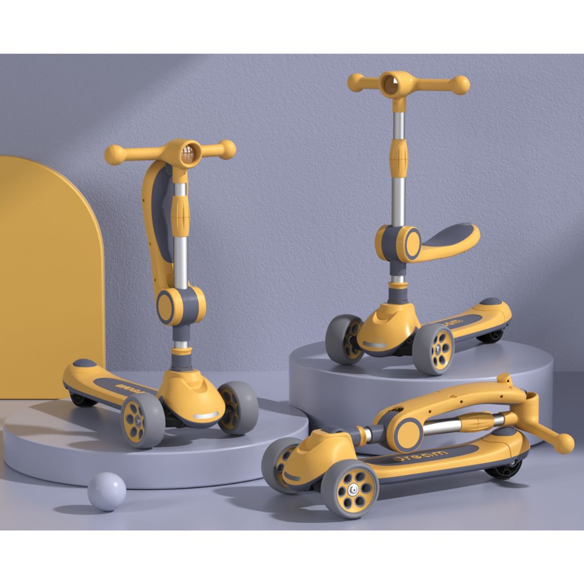 Xe Scooter 3 Bánh Royalbaby 2 Trong 1 Màu Vàng SCOOTER RB-SD2/YE