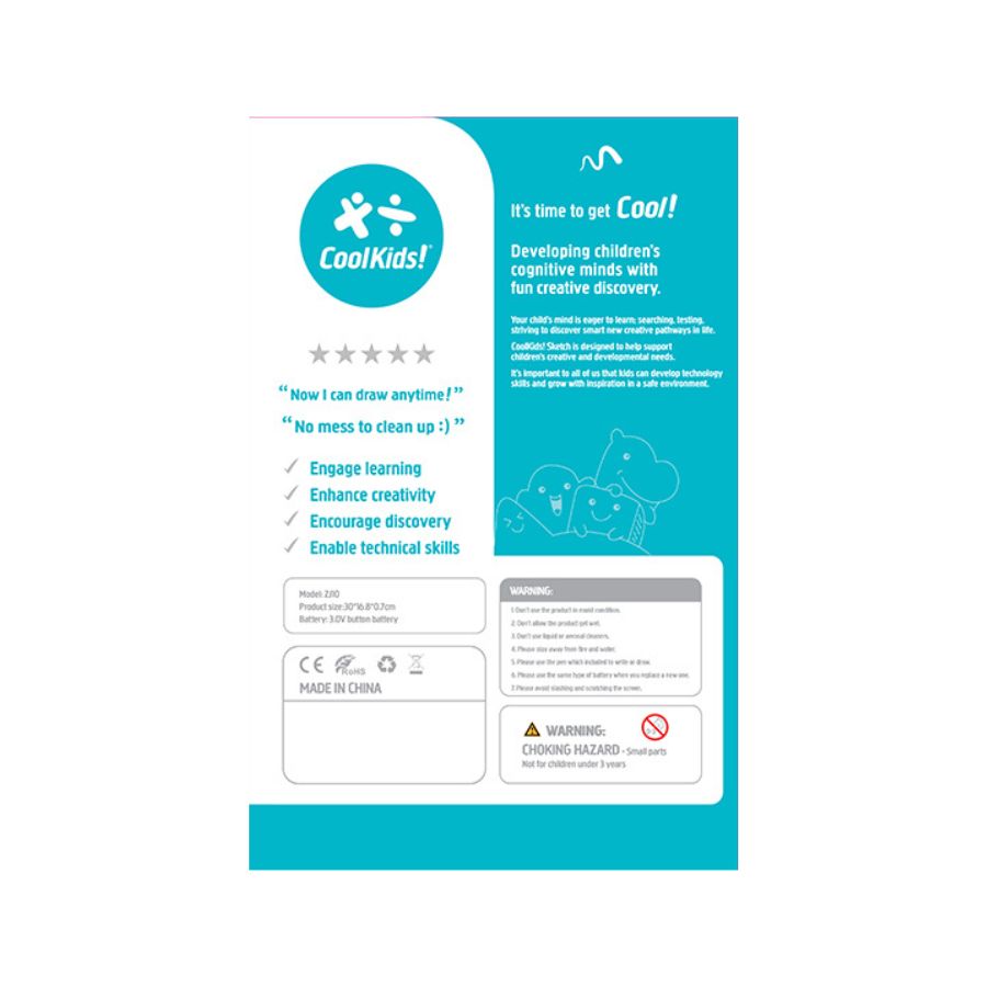Bảng vẽ thông minh mực đa sắc 10 inch Thỏ con đáng yêu - Xanh COOLKIDS ZJ10-C