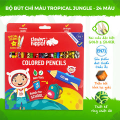 Bộ Bút Chì Màu Tropical Jungle - 24 màu CLEVER HIPPO COPEN2401