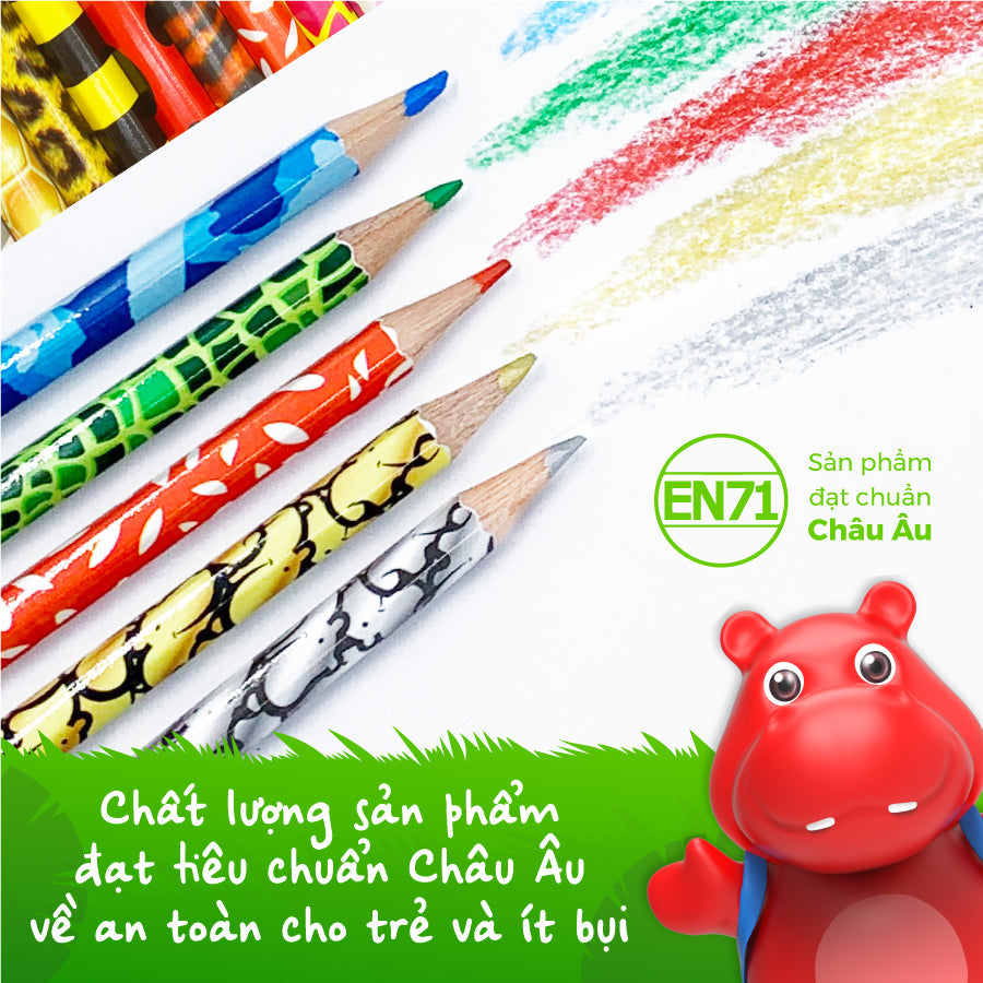 Bộ Bút Chì Màu Tropical Jungle - 24 màu CLEVER HIPPO COPEN2401
