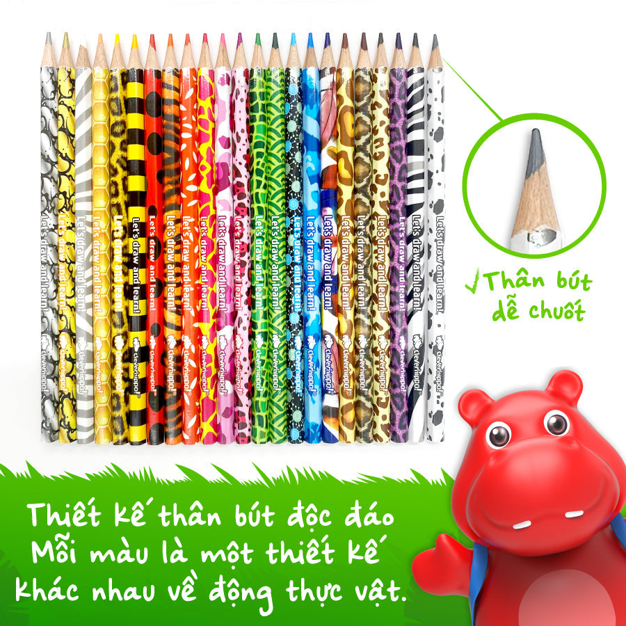 Bộ Bút Chì Màu Tropical Jungle - 24 màu CLEVER HIPPO COPEN2401