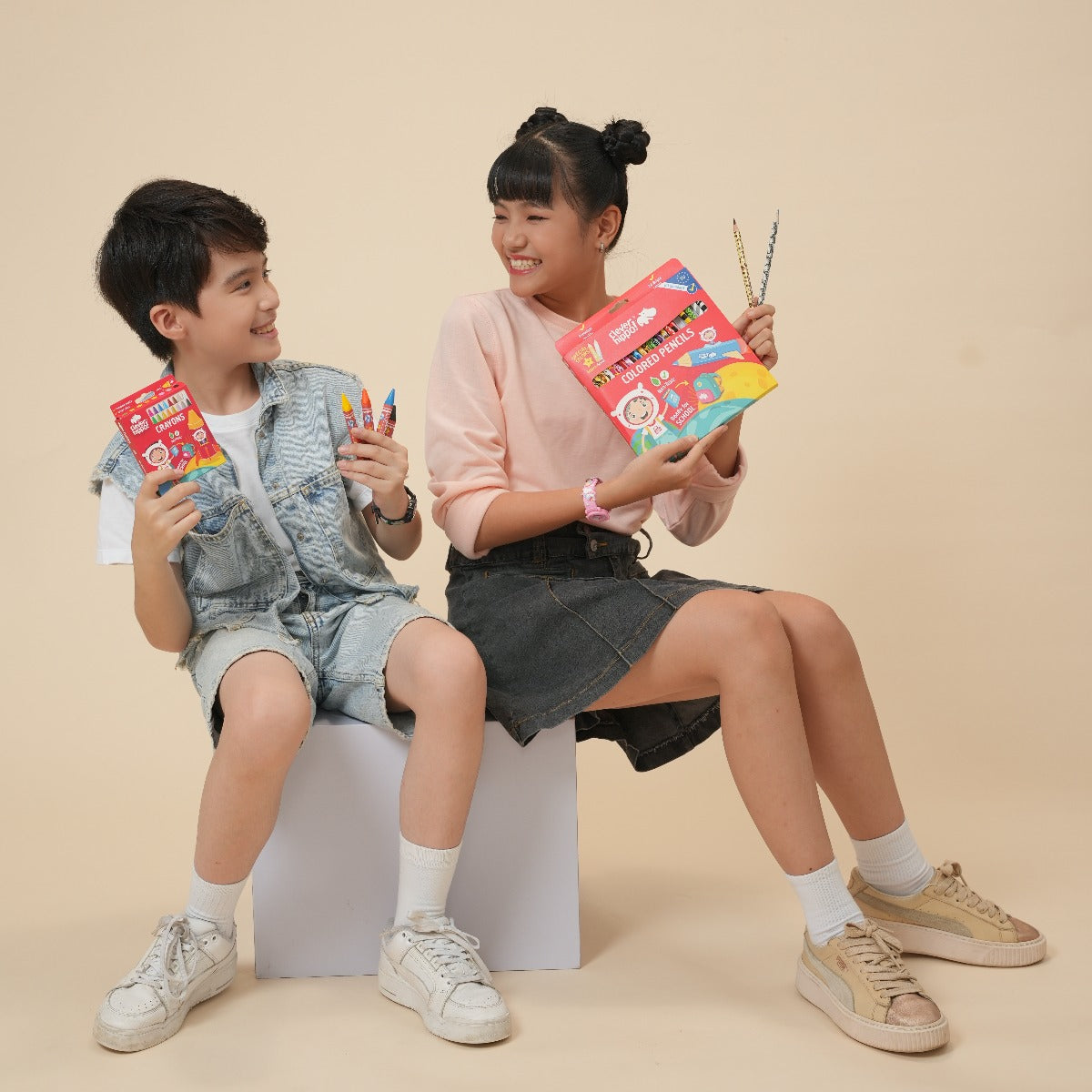 Bộ Bút Sáp Màu Colorful - 16 màu CLEVER HIPPO CRAYON1601
