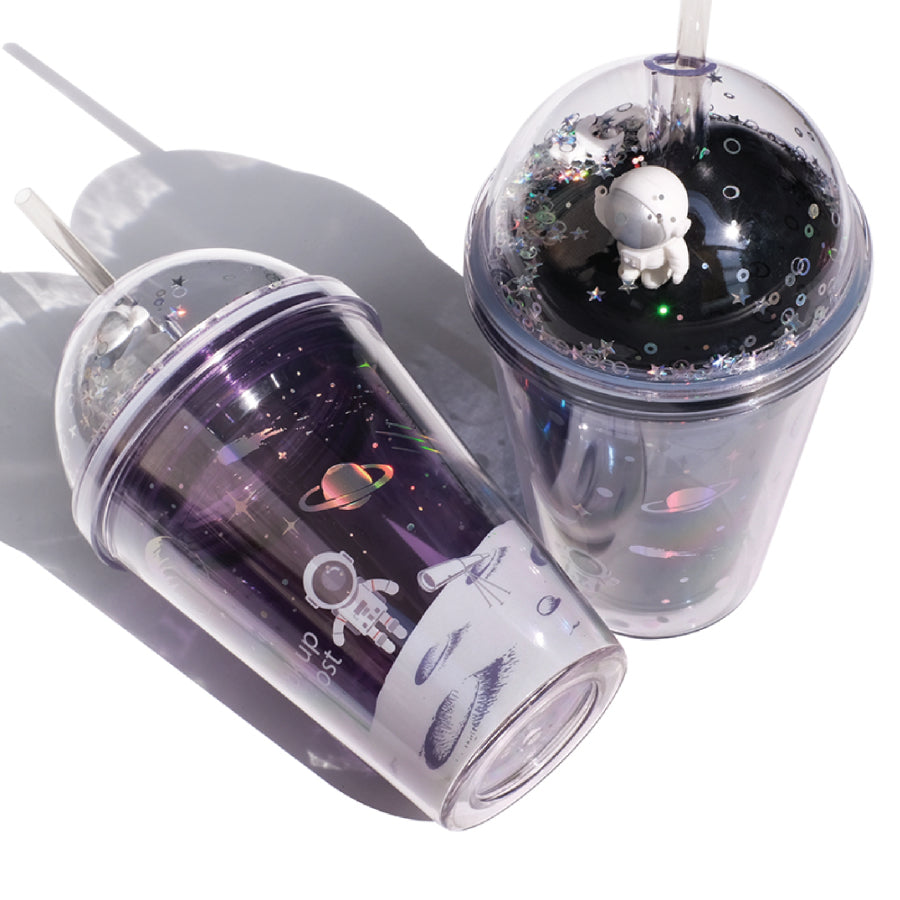Ly nhựa Clever Cup Astronaut Galaxy Xanh CLEVERHIPPO PCUP05