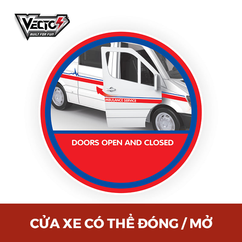 Đồ chơi xe cấp cứu mô hình có đèn và âm thanh VECTO VT61K