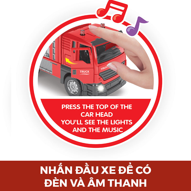 Đồ chơi xe cứu hỏa mô hình có đèn và âm thanh VECTO VT11K