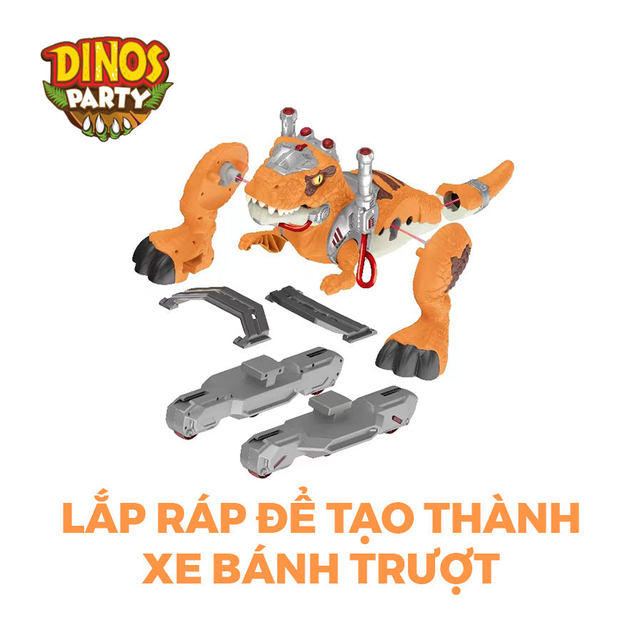 Siêu chiến xe khủng long T-Rex bánh trượt dũng mãnh DINOS PARTY DN-K01