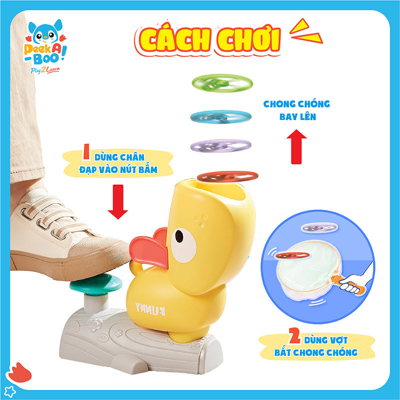 Đồ chơi phóng và bắt chong chóng cún con-Vàng PEEK A BOO PAB030Y