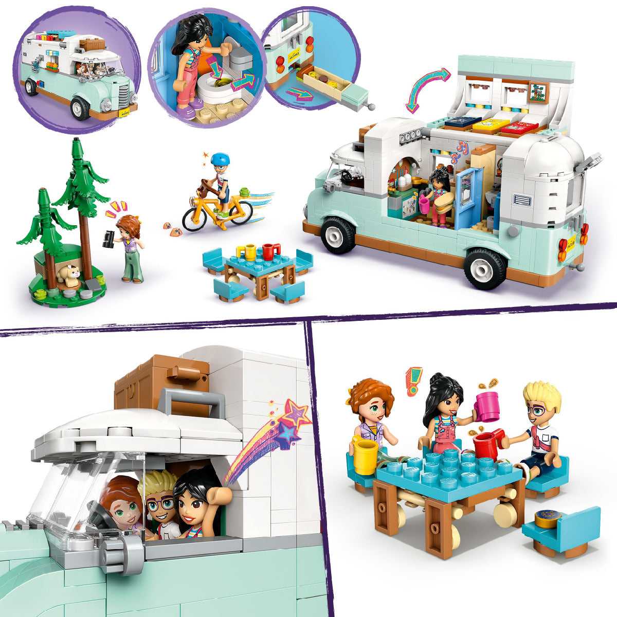 Đồ Chơi Lắp Ráp Chuyến Phiêu Lưu Trên Xe Cắm Trại Tình Bạn LEGO FRIENDS 42663