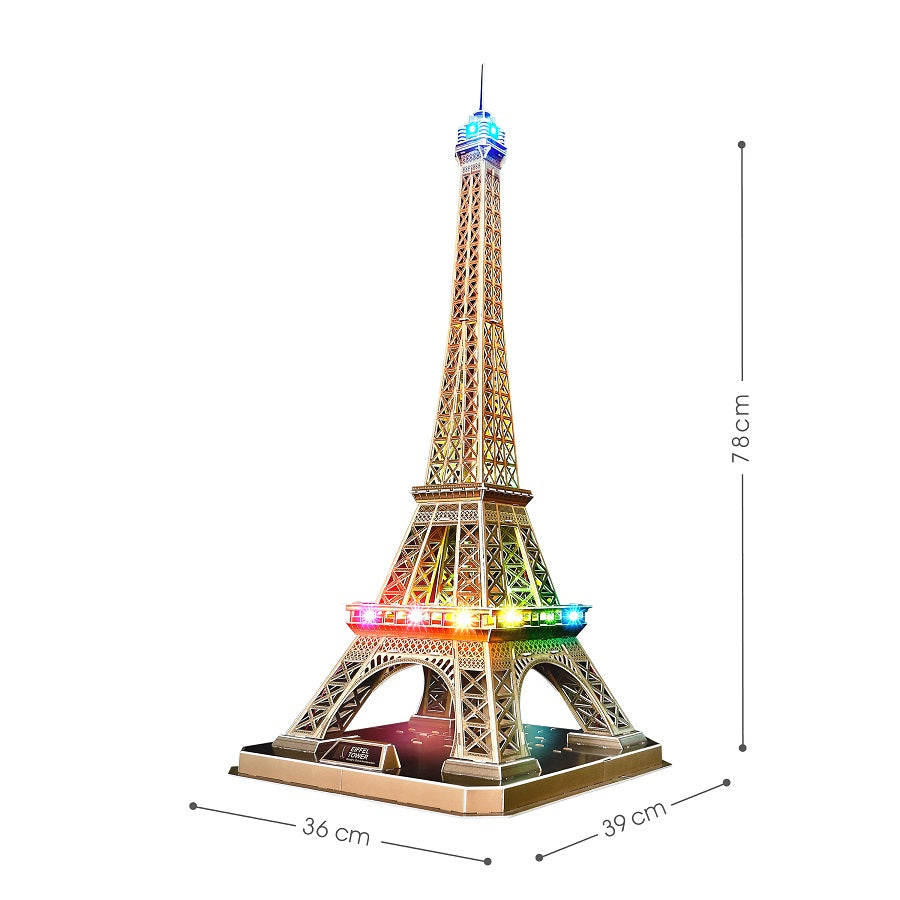 Đồ chơi trẻ em xếp hình 3D có đèn LED: Tháp Eiffel PUZZLES L091H