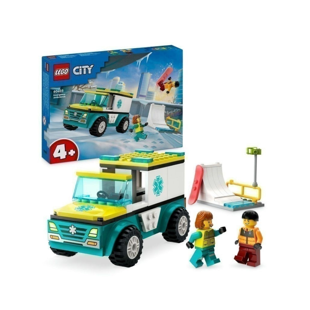 Đồ chơi lắp ráp Xe cấp cứu và người trượt ván LEGO CITY 60403