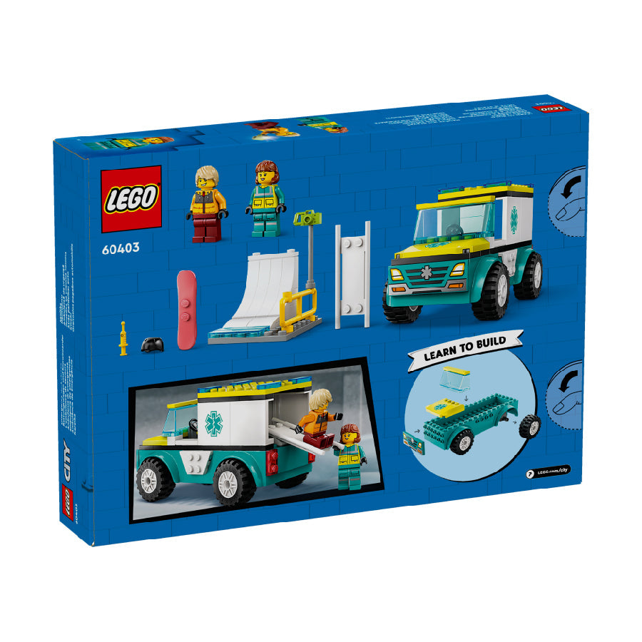 Đồ chơi lắp ráp Xe cấp cứu và người trượt ván LEGO CITY 60403