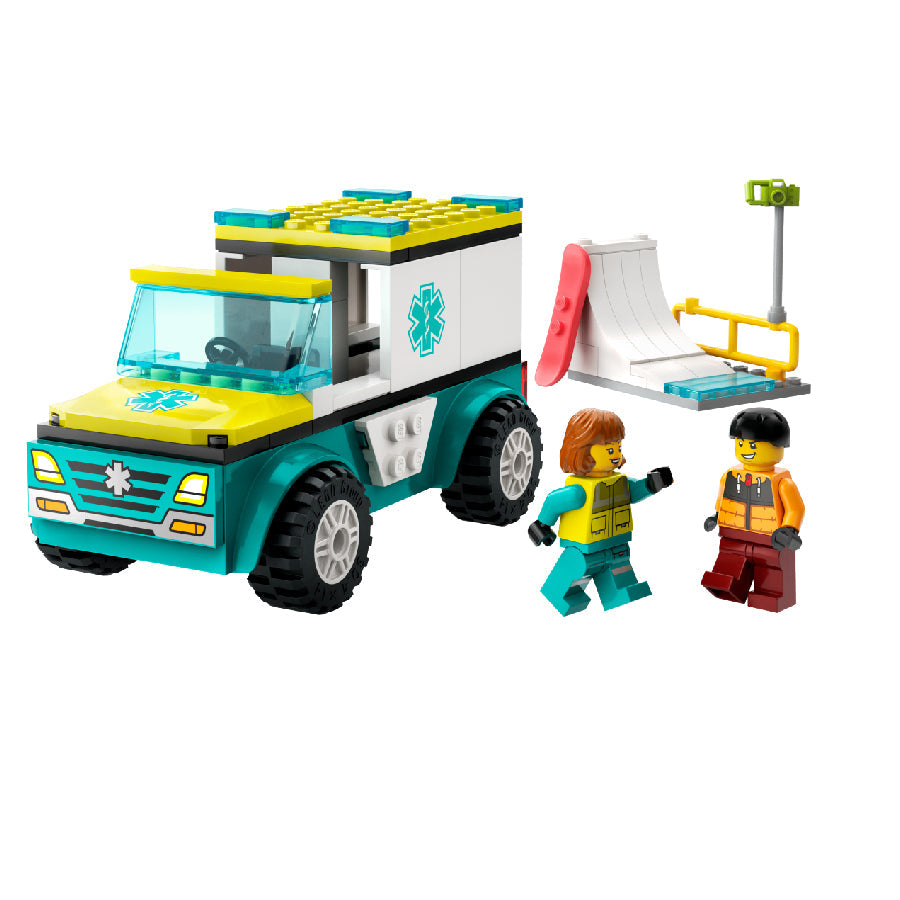Đồ chơi lắp ráp Xe cấp cứu và người trượt ván LEGO CITY 60403