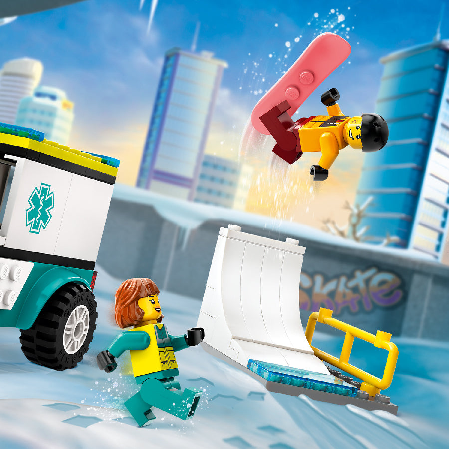Đồ chơi lắp ráp Xe cấp cứu và người trượt ván LEGO CITY 60403