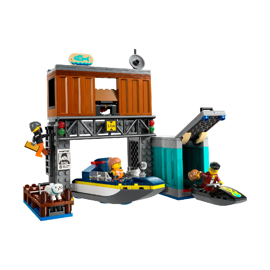 Đồ chơi lắp ráp Tàu cảnh sát và hang ổ tội phạm LEGO CITY 60417