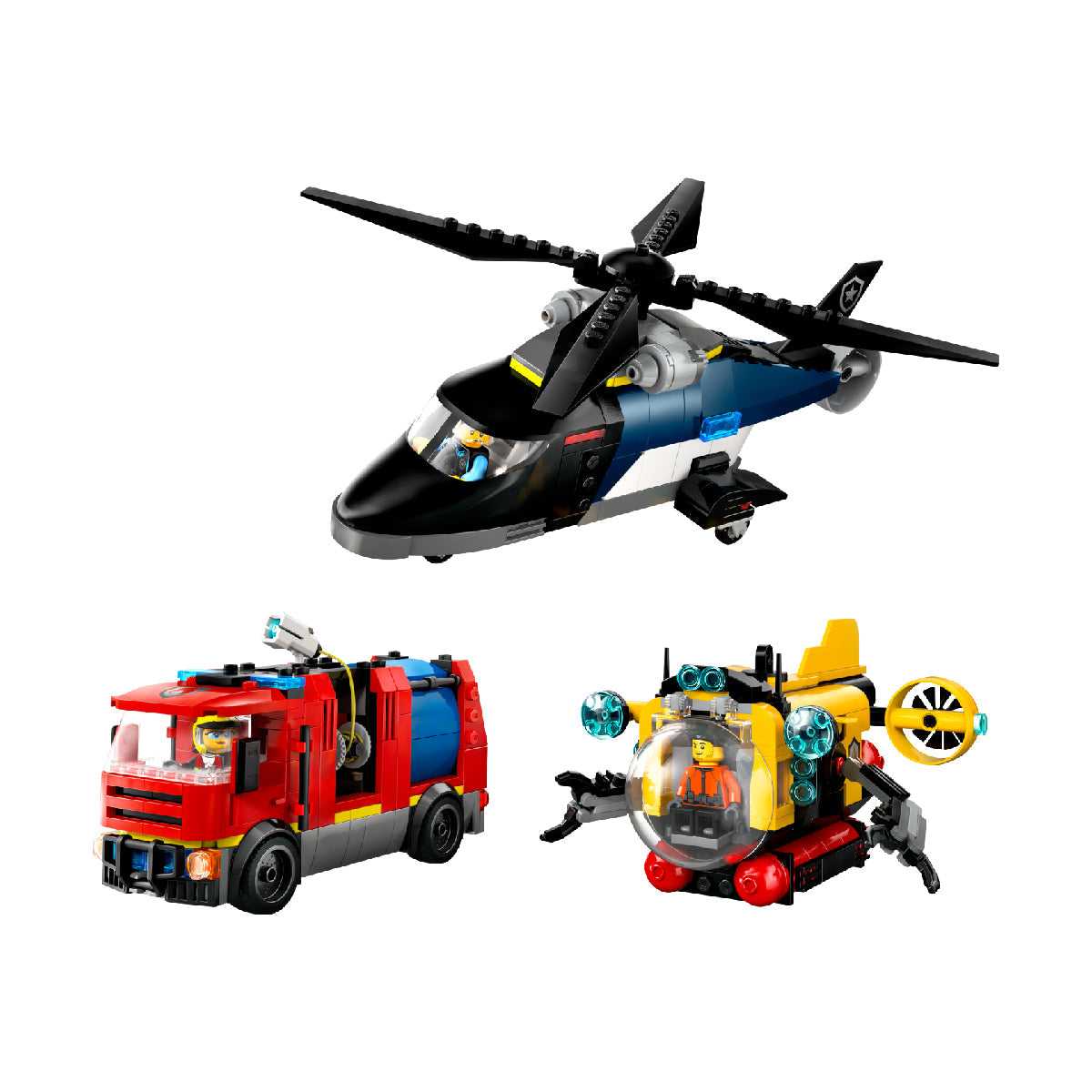 Đồ Chơi Lắp Ráp Máy Bay Trực Thăng, Xe Cứu Hỏa LEGO CITY 60462