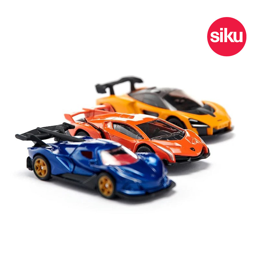 Mô Hình Bộ Quà Tặng 3 Siêu Xe Đua Và Phụ Kiện SIKU 6328
