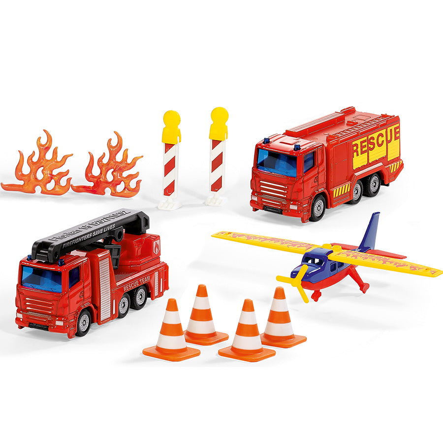 Mô Hình Bộ Quà Tặng Xe Và Máy Bay Cứu Hỏa SIKU 6330