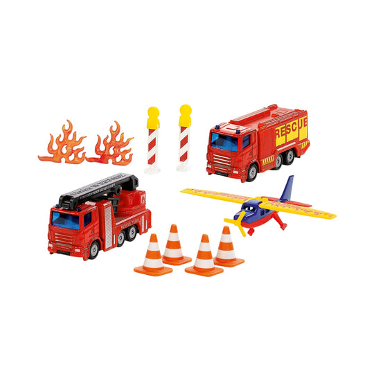 Mô Hình Bộ Quà Tặng Xe Và Máy Bay Cứu Hỏa SIKU 6330