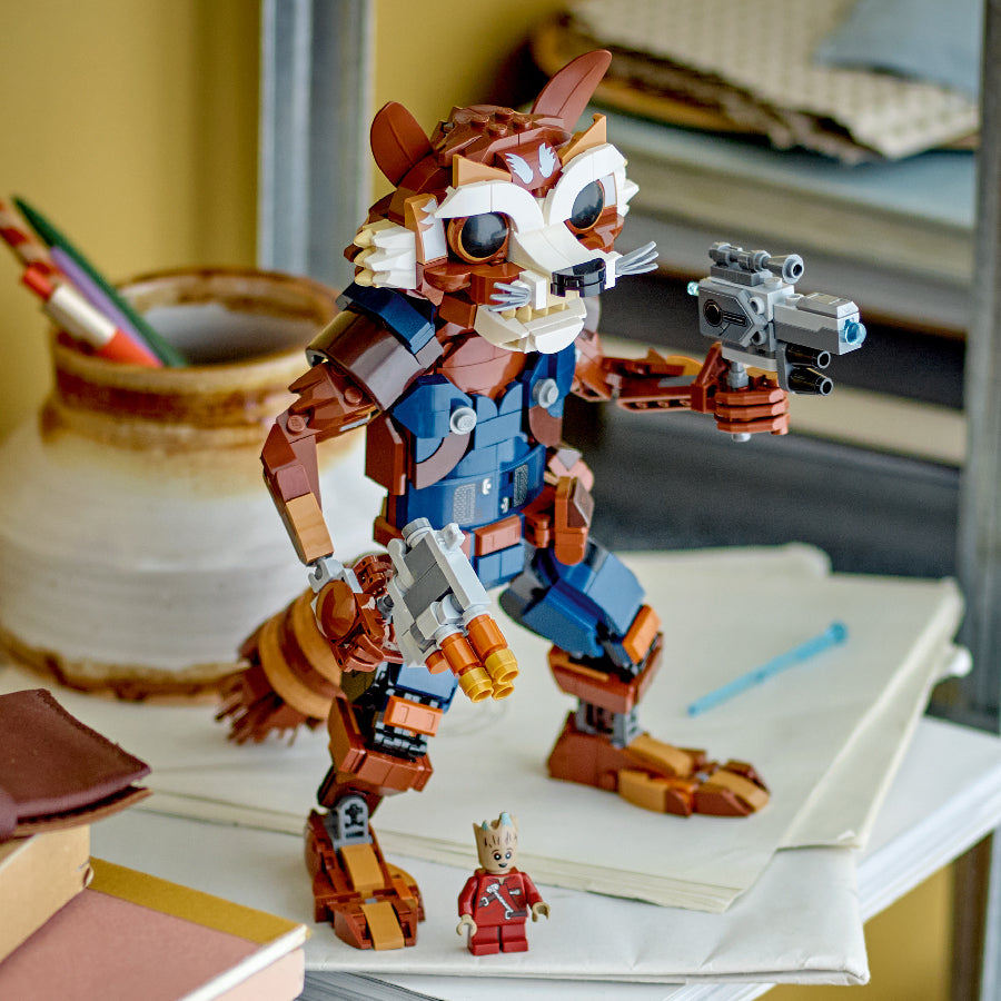 Đồ chơi lắp ráp Mô hình nhân vật Rocket LEGO SUPERHEROES 76282