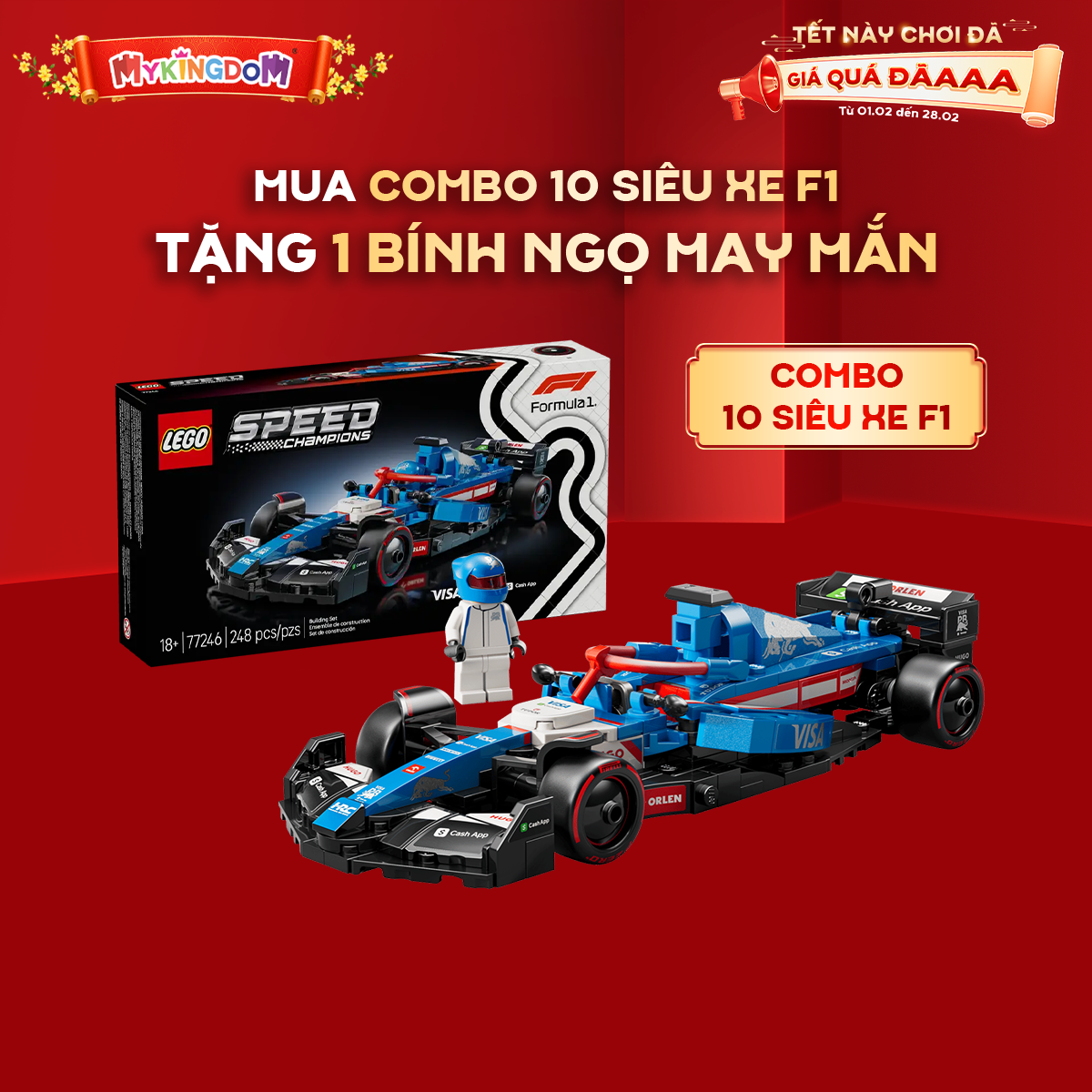 Đồ Chơi Lắp Ráp Combo 10 Siêu Xe F1 LEGO SPEED CHAMPIONS CB-10F1