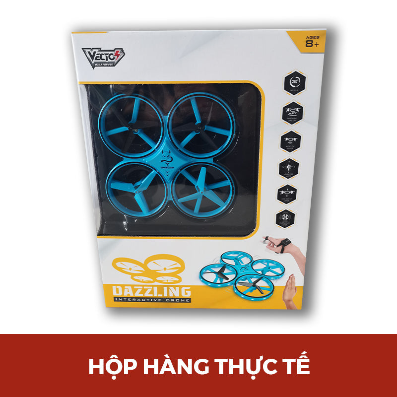 Đồ chơi Drone Dazzling điều khiển bằng đồng hồ (Xanh lá) VECTO VT010B